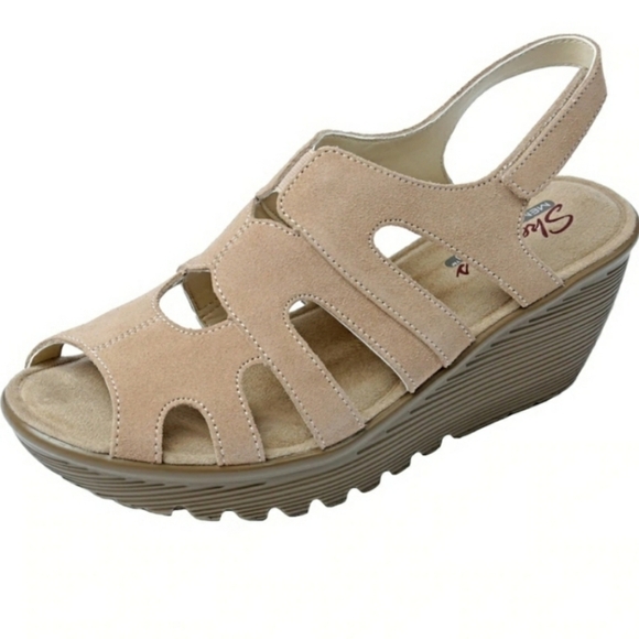 Skeckers Cali Parallel Memory Foam Wedge Sandals - Picture 14 of 15